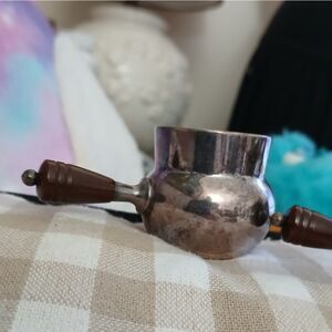 Vintage Silver Salt Cellar Pots Bakelite Handles